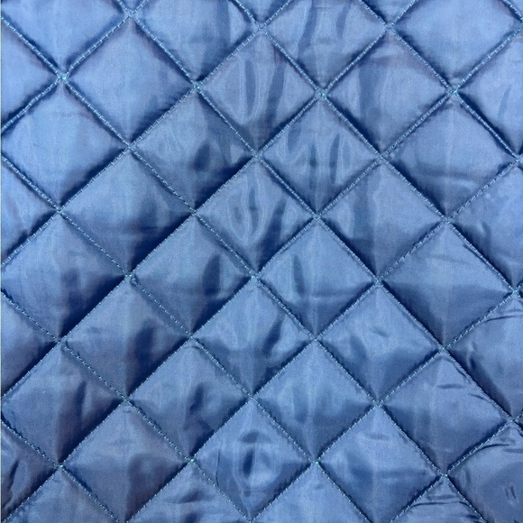 J. JILL BLUE QUILTED COLLARED BUTTON-UP VEST JACKET, SIZE M - Picture 10 of 11